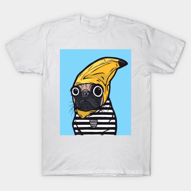 Banana Pug T-Shirt by turddemon